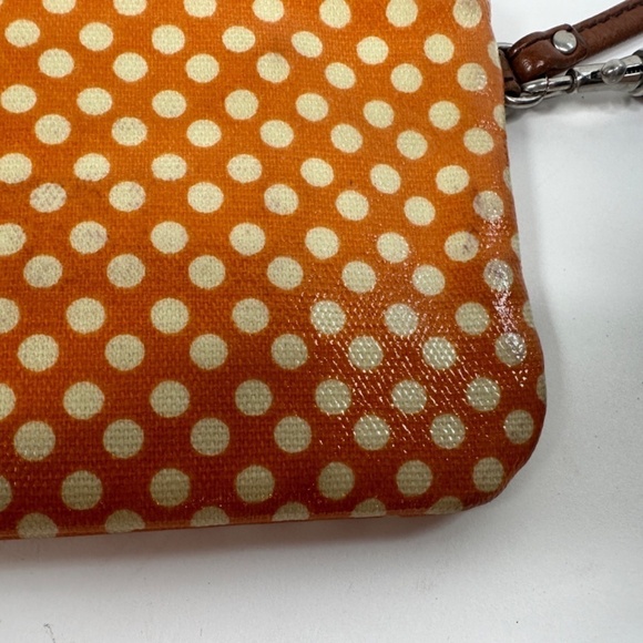 Fossil KeyPer Polka Dots Wristlet Wallet Coated Canvas w/Leather Strap - Picture 11 of 11